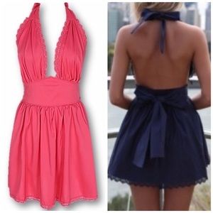 Blue or Pink Open Back Dress